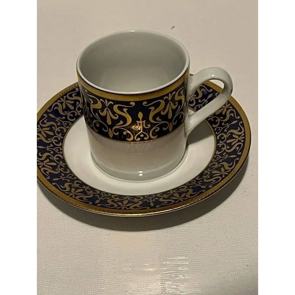 Bohemia White Blue Cesky Porcelain Dubi‎ Demi Tass Tea Coffee Cup Sets